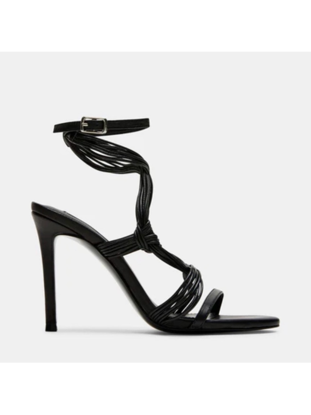 Steve Madden Lele Sandals Black Lace-Up Ankle Strap Stiletto Heels Size 10